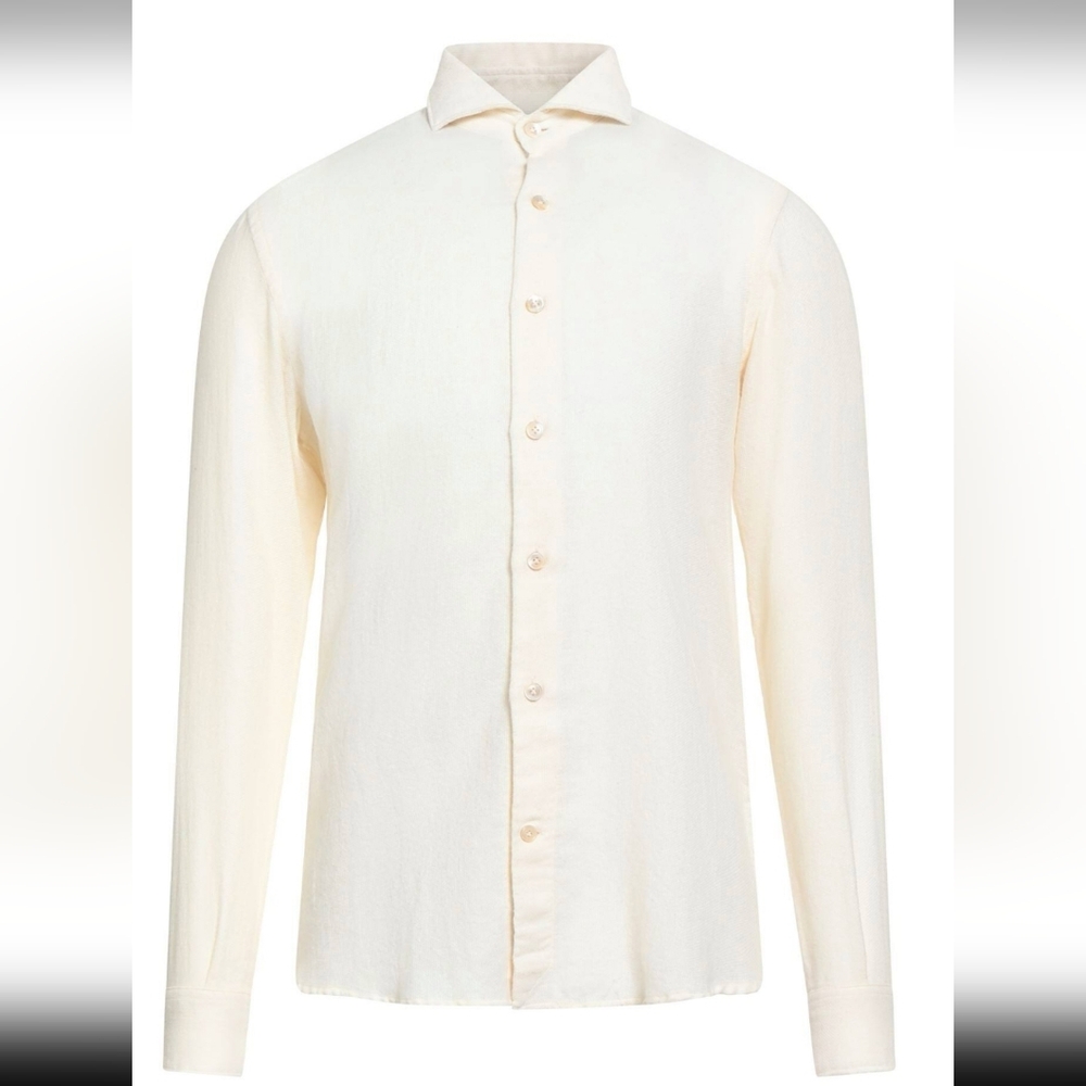 Eleventy Button-Up Shirt (Made In Italy) Cream Color